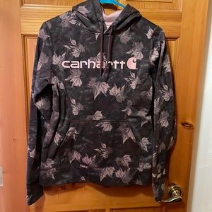 Carhartt womens light pink woodland camo hoody